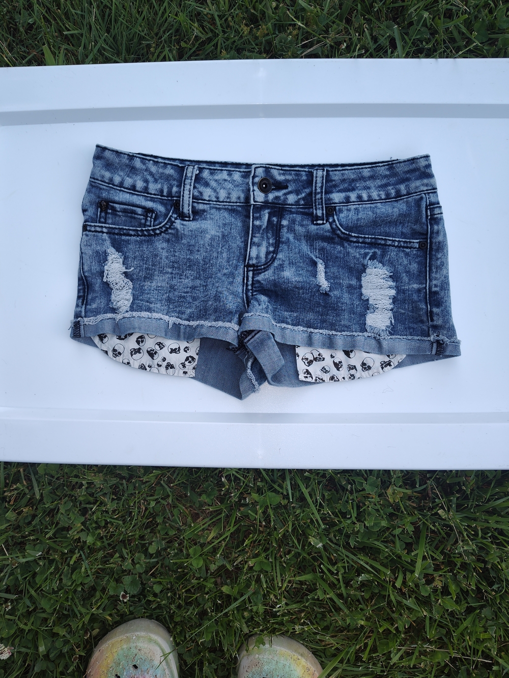Lovesick Light Blue Washed Denim Shorts